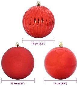 Karácsonyi Díszgömb Készlet 9 pcs Piros