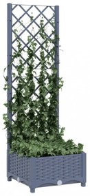 sötétszürke PP rácsos kerti ültetőláda 40 x 40 x 121,5 cm