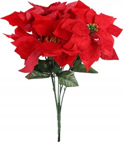 5 Db-os Velúr Csokor 56cm Piros Színben