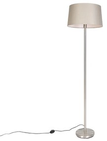 Modern állólámpa acél taupe árnyalattal 45 cm - Simplo
