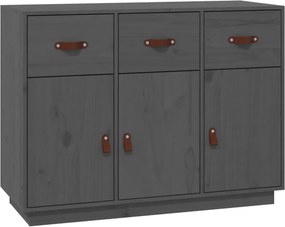 vidaXL szürke tömör fenyőfa tálalószekrény 100 x 40 x 75 cm