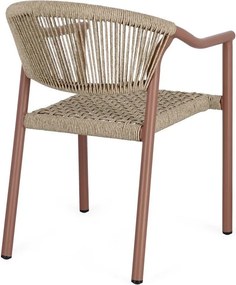 Piros-natúr színű fém kerti szék Canarias – Bizzotto