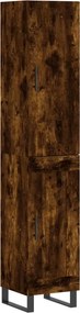 vidaXL füstös tölgy színű szerelt fa magasszekrény 34,5x34x180 cm