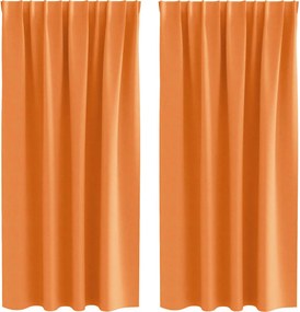 vidaXL Fekete Függöny Gyűrűkkel 2 pcs Narancssárga 175 x 140 cm