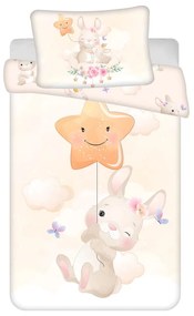 Sárga pamut gyerek ágyneműhuzat babaágyhoz 100x135 cm Bunny "Star" – Jerry Fabrics