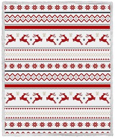 RETRO CHRISTMAS Karácsonyi fehér bárány takaró Méret: 160 x 200 cm