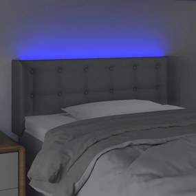 világosszürke szövet LED-es fejtámla 103 x 16 x 78/88 cm