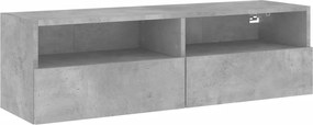 vidaXL betonszürke szerelt fa fali TV-szekrény 100 x 30 x 30 cm