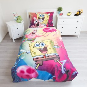 Egyszemélyes pamut gyerek ágyneműhuzat 140x200 cm Sponge Bob – Jerry Fabrics