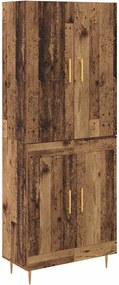 vidaXL Magasfiú Falra szerelhető Öreg fa 69,5 x 34 x 180 cm Faanyag