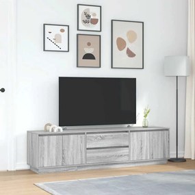 szürke sonoma színű TV-szekrény LED-lámpákkal 193,5x41x50 cm