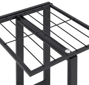 5-szintes fekete vas virágtartó állvány kerekekkel 44x23x100 cm
