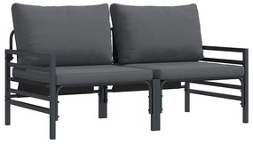 Kültéri Bútor párnával párnával 2 pcs Antracit Acél