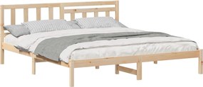 vidaXL Ágykeret fejtámlával Barna 180 x 200 cm Tömör fenyőfa