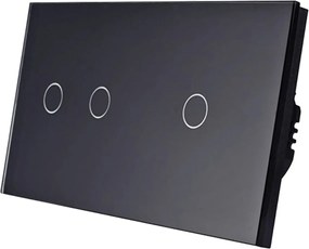 Érintőkapcsoló 2+1 Tripla Lépcsős Üvegkapcsoló