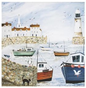 Keret nélküli kép, vászonnyomtatás - 101568, Harbourside Lighthouse, Wall Art,Graham Brown