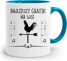 Kék Bögre Grafika A Legjobb Grafika A Faluban fényképes nyomtatással