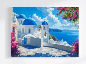 Poszter Kilátás Képeslap Görögország Santorini Sziget Tenger 100x75
