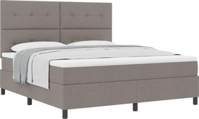 vidaXL Boxrugós ágy matracmal fejtámlával Tópszínű 180 x 200 cm szövet