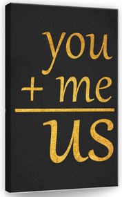 Vászonkép 40x60 Te Én Együtt Szerelem Egység Párkapcsolat Modern felirat arany