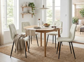 Krém étkezőszék LIBRA fekete lábakkal