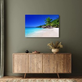 Kép a strandról a Praslin szigeten (90x60 cm)