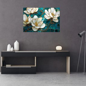 Kép - Ólomüveg magnóliával (90x60 cm)