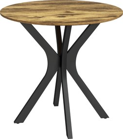 HOMCOM Kerek Étkezőasztal 78 x 78 cm, 2 Fős Konyhai Asztal Pókacél Lábakkal, Konyhába, Étkezőbe és Nappaliba, Rusztikus Barna | Aosom