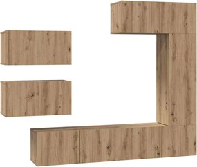 vidaXL TV szekrény garnitúra 6 pcs Artisan tölgy Faanyag