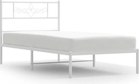 vidaXL fehér fém ágykeret fejtámlával 100x190 cm