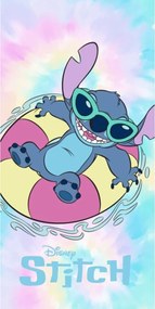 Disney Lilo és Stitch, A csillagkutya Rainbow Waves fürdőlepedő, strand törölköző 70x140cm (Fast Dry)