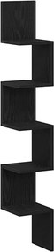 vidaXL Sarokpolc polcokkal Fekete tölgy 20 x 20 x 127,5 cm Faanyag