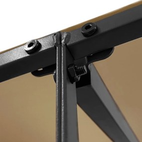 tópszínű szövet és acél pavilon 4 x 3 m 180 g/m²
