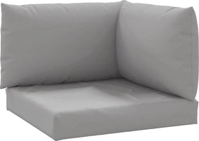 vidaXL 3 db szürke szövet raklapkanapé-párna
