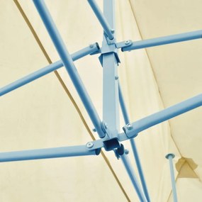 krémszínű összecsukható pavilon 3 x 6 m