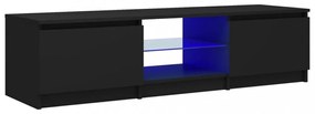 fekete TV-szekrény LED lámpákkal 140 x 40 x 35,5 cm