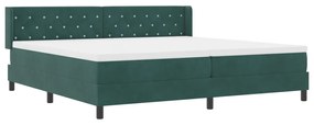 Boxspring Ágy Matrac Kígyó Zöld 200x200 cm Bársony