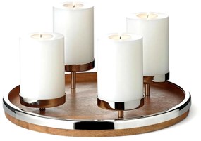 Lani adventi koszorú (Ø 34 cm), mangófa, rozsdamentes acél szegéllyel - EDZARD
