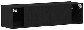 fekete tölgy színű szerelt fa TV-szekrény 120x30x30,5 cm