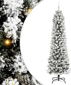vidaXL Mű karácsonyfa 300 LED-del Fehér 240 cm PVC és Fém és Műanyag