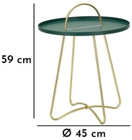 Fém kerek tárolóasztal ø 45 cm Grent – Mauro Ferretti