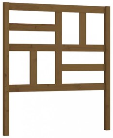 mézbarna tömör fenyőfa ágyfejtámla 106x4x104 cm