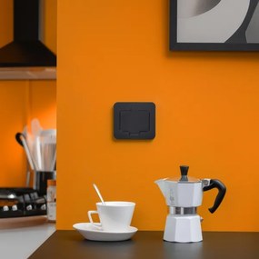 Brilagi - Kültéri padlóba építhető konnektor IP55 fekete téglalap alakú