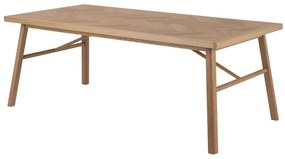 Asztal Oakland 587Tölgy, 75x100x200cm, Közepes sűrűségű farostlemez, Természetes fa furnér, Fa