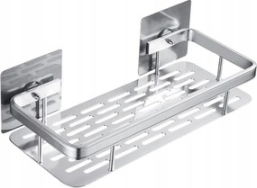 2 Db-os Fürdőszoba Polc Szett Akasztós Fém Öntapadós Ezüst Loft