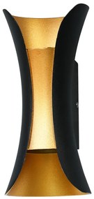 ITALUX PL-356-S-BK-GD DANTE Modern Kültéri Fali Lámpa Fekete, Arany LED IP44