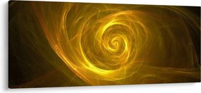 Absztrakt sárga spirál képe (120x50 cm)
