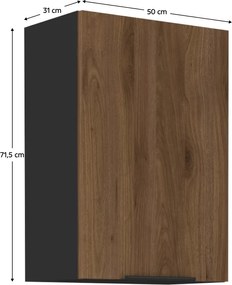 Felső szekrény, okapi dió/fekete, MENZO 50 G-72 1F