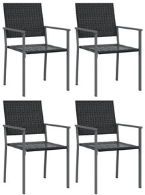 5 részes polyrattan és acél kerti étkezőgarnitúra