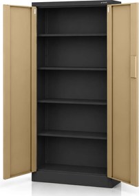 Irodai fém szekrény számzáras antracit / dió: Eco Design DANIEL, 900 x 1850 x 400 mm